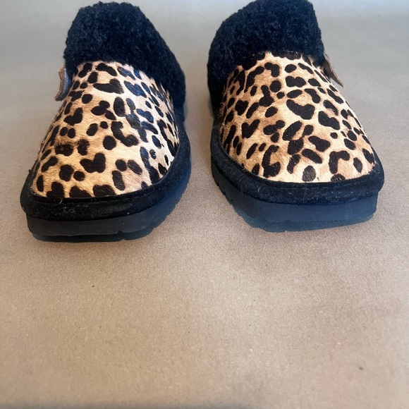 Ariat Cheetah Print Leather Faux Fur Lined Square Toe Slippers Women’s US 7 - Picture 2 of 7